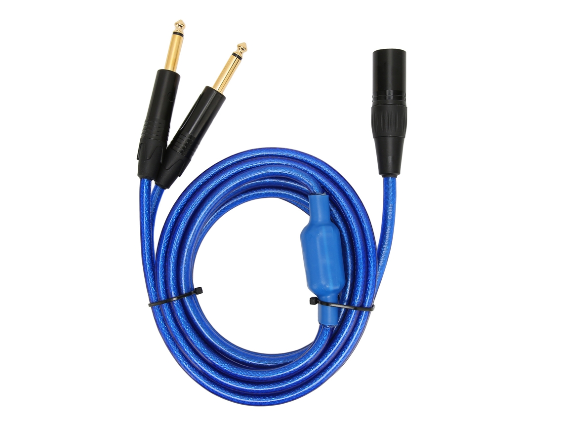 Cabo Xlr Macho para Dual 6.35mm Estéreo Divisor Y 1m para Mixer Amplificador Microfone