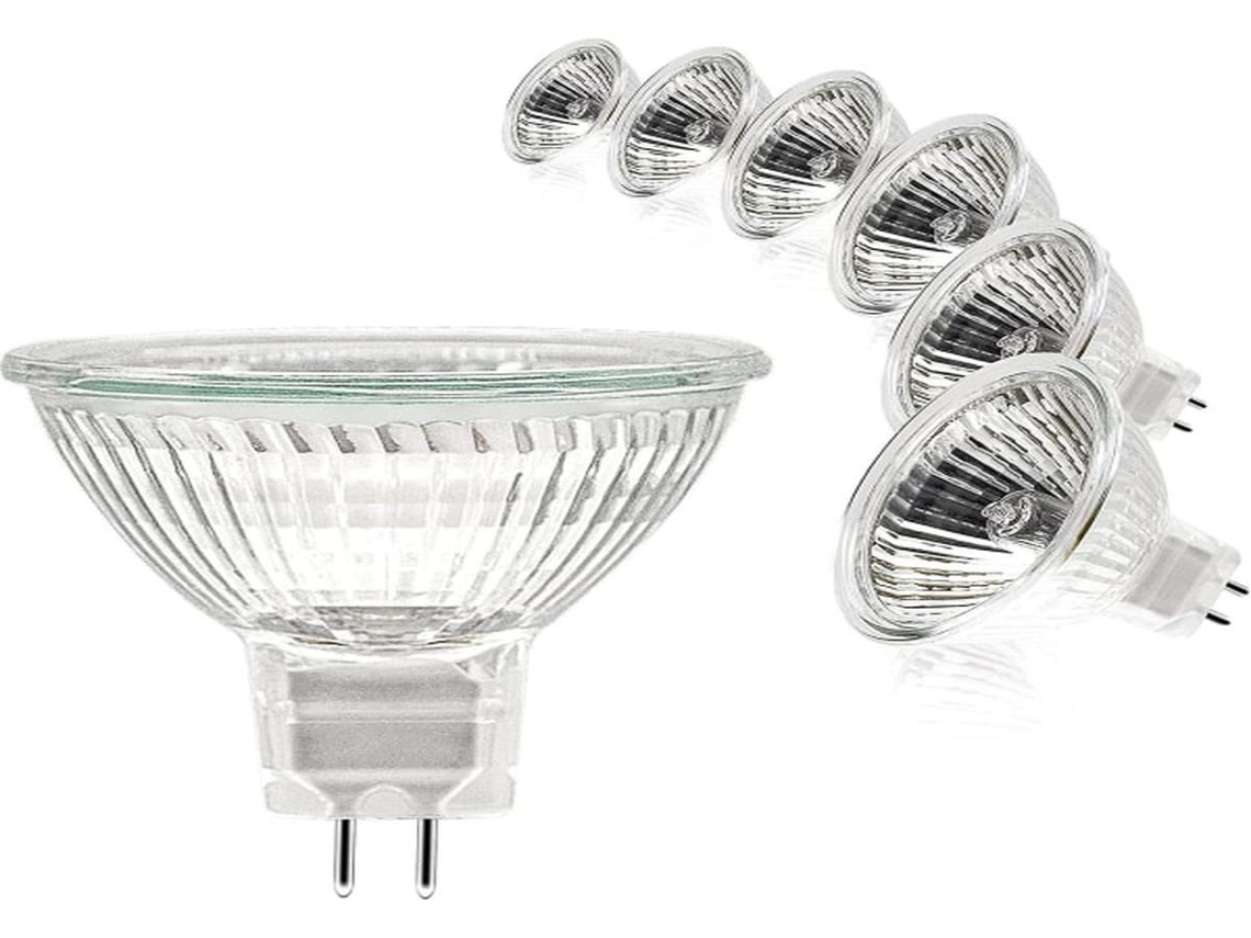 Lurelia Pack De 6 Lâmpadas Halógenas Mr16 Gu5.3 20w 12v 2700k 35graus, Branco Quente, Regulável, Sem Cintilação