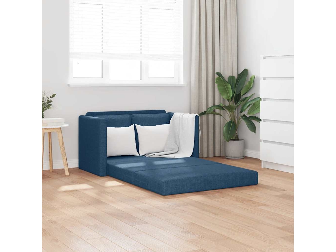 Sofá Relaxamento Sem Pés 112x174x55cm Tecido Azul HARLANV1