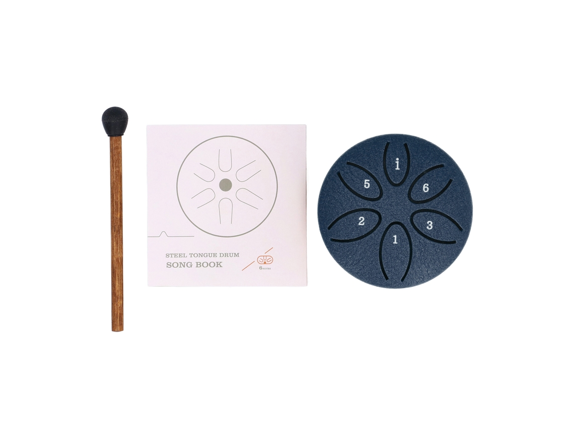 Mali tambor de Língua de Aço 3 Polegadas 6 Ton com Baqueta Mini Handpan Azul Marinho