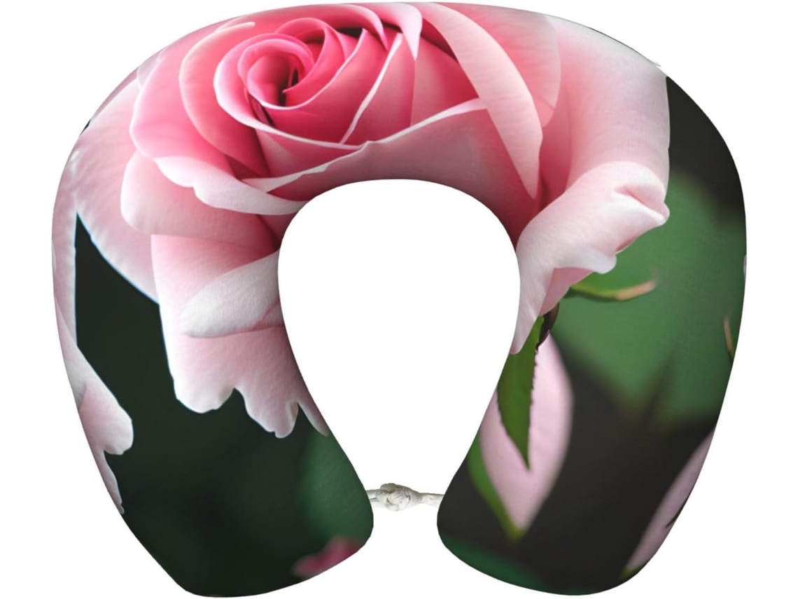 Travesseiro de Viag Rose em Espuma Viscoelástica Suporte para o Pescoço 100 % Poliéster Premium Alta