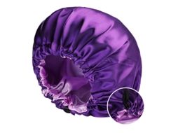 Touca De Cetim Para Dormir E Cuidar Do Cabelo, Dupla Camada Ajustável Eifson (roxo, Rosa Roxo)