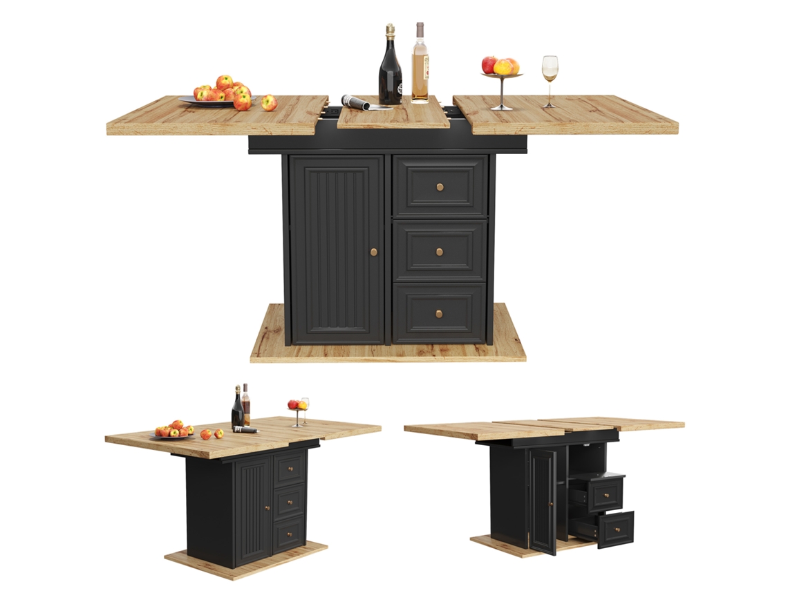 Mesa de Jantar extensível PAPRIKA 110x80x75 cm para cozinhas e salas de jantar, acomoda 6 pessoas