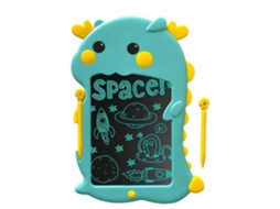 Quadro de desenho lcd reutilizável com design de dinossauro adorável e tela colorida para crianças aprenderem e rabiscarem