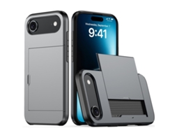 Capa Híbrida Para Iphone Air Com Compartimento Para Cartão, Cinza