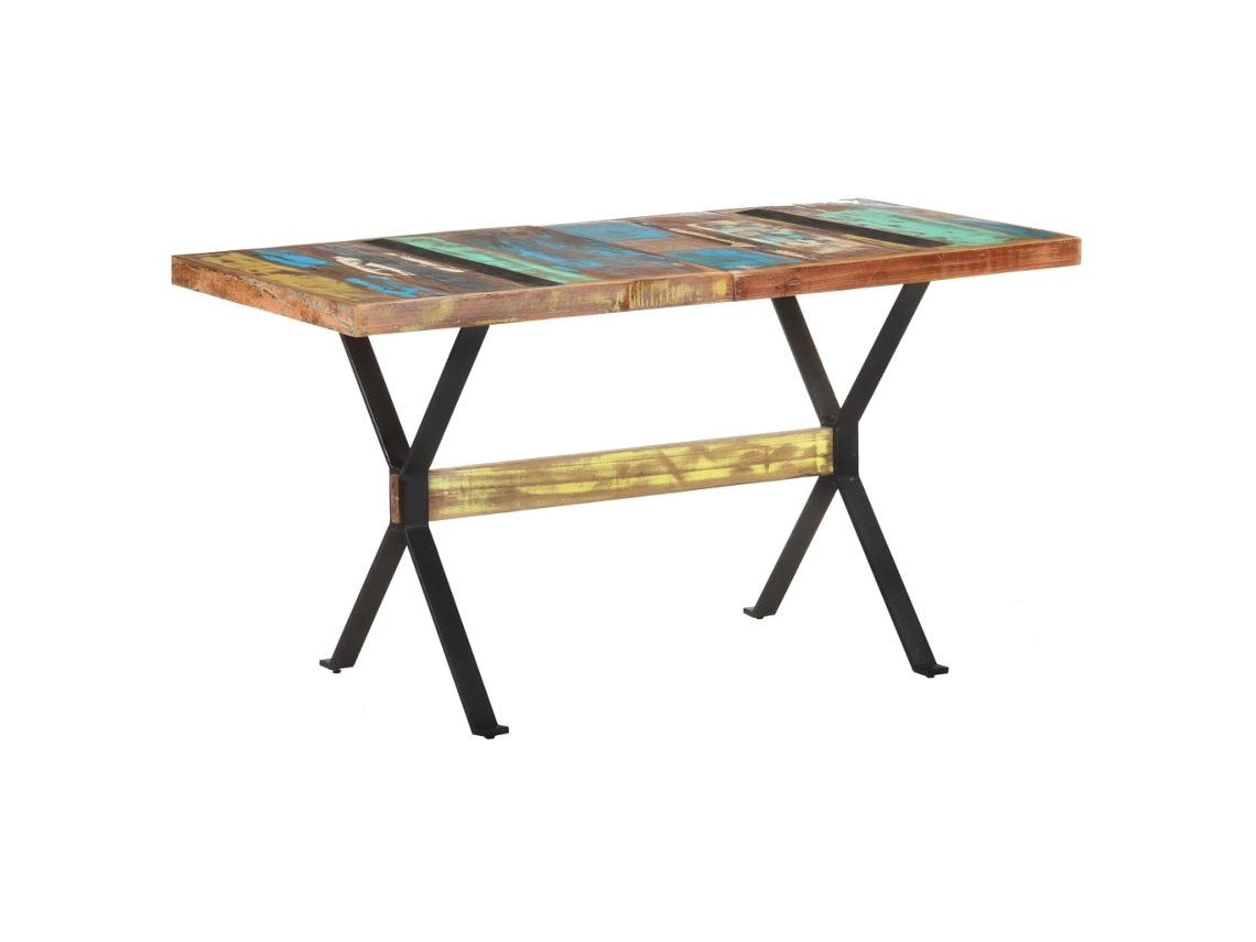 Vidaxl Mesa De Jantar 140x70x76 Cm Madeira Recuperada Maciça