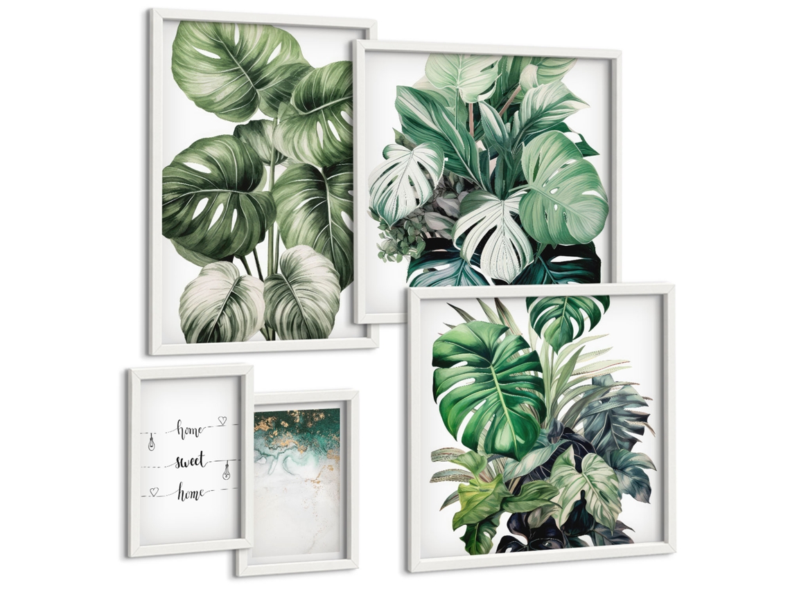 Conjunto De Pinturas Inspirações Vegetais Modernas Espelharte (5 Peças)