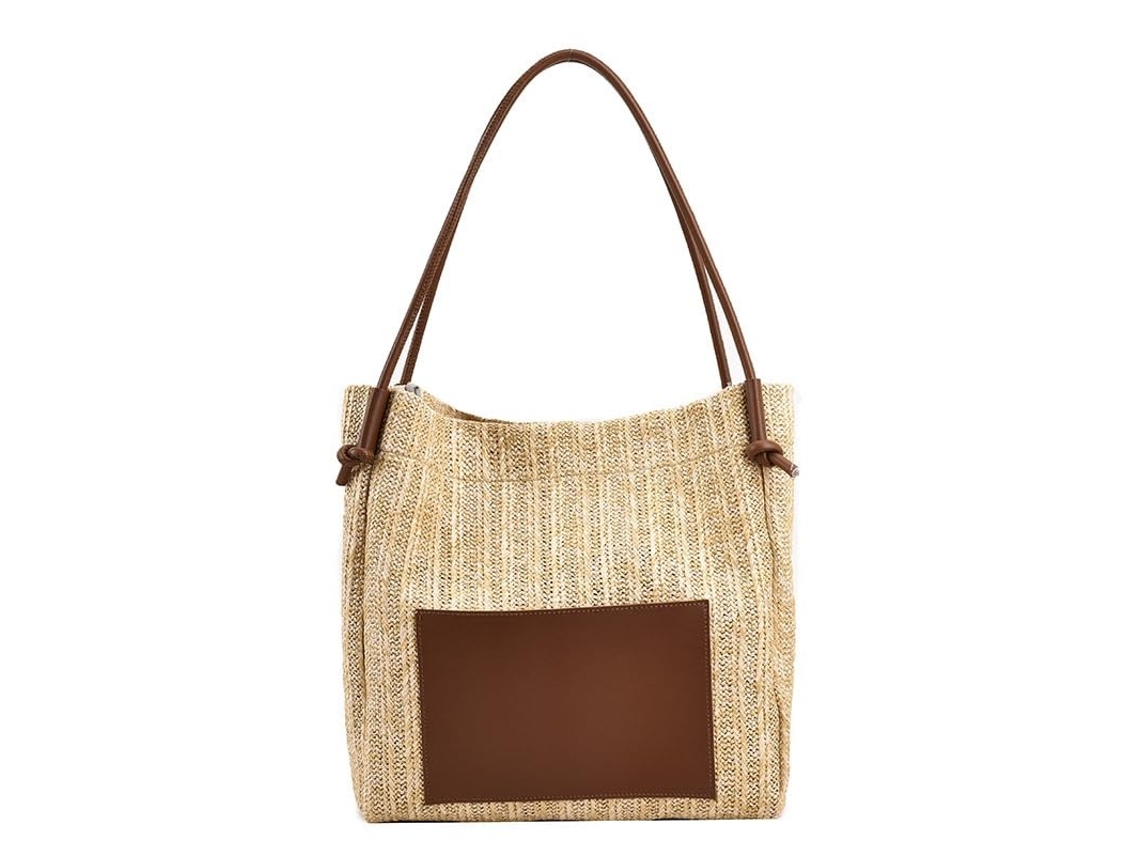 Bolsa de Ombro AQUAFORGE Retrô em Tecido Trançado, Mão, Grande, Capacidade
