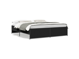 Estrutura de Cama Derivados de Madeira/metal Preto 180x200 cm MAISON EXCLUSIVE
