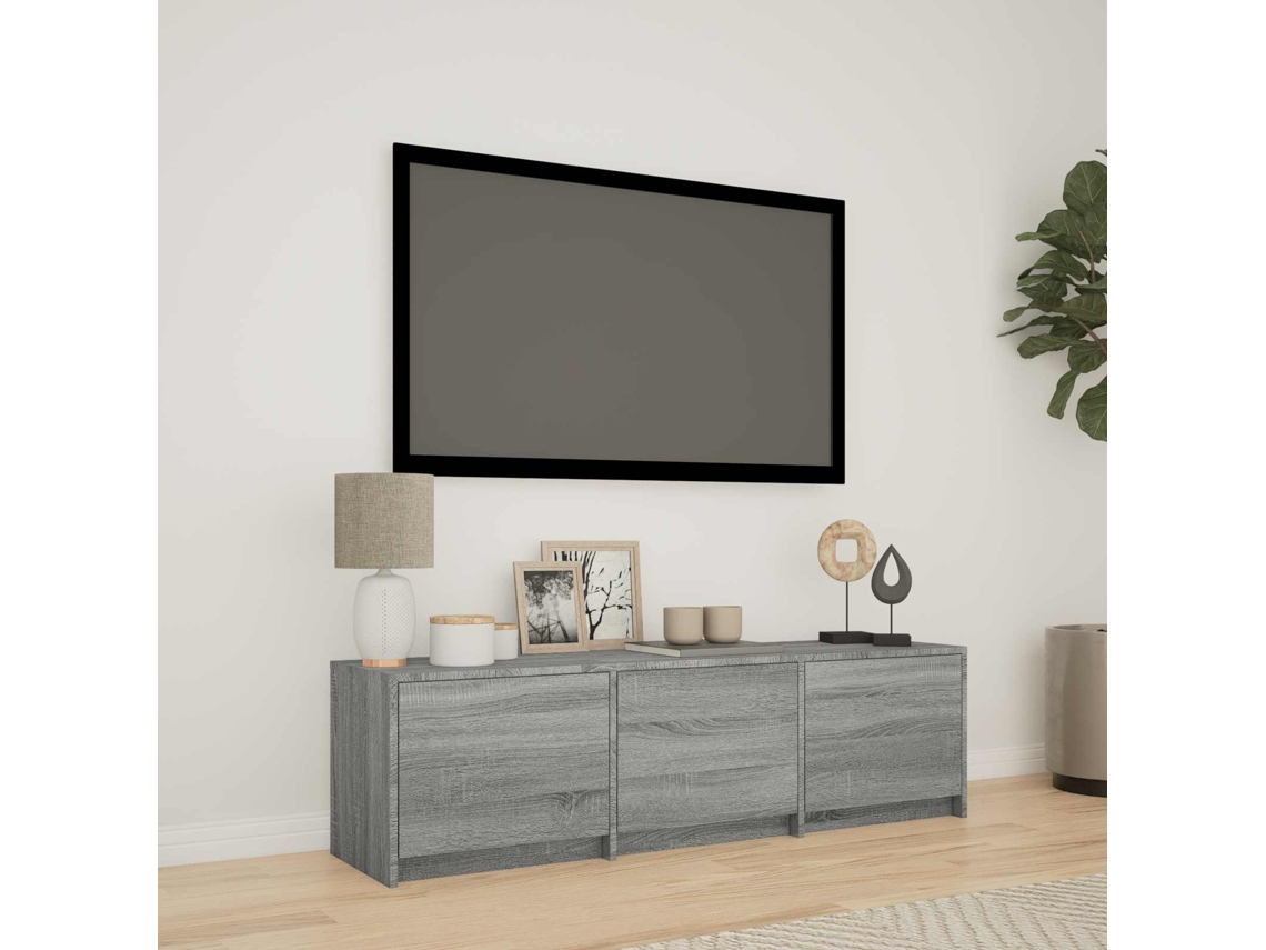 Vidaxl Rack De Tv Com Led 140x34x40 Cm Sonoma Cinza