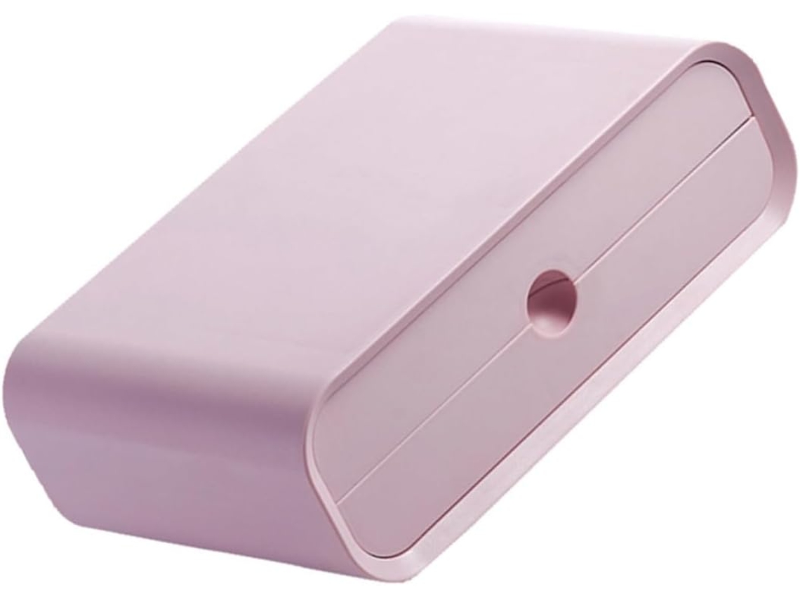 Prateleira para Laptop Garneck Rosa em Abs com Gaveta Armazenamento Organizado, Suporte Elevatório Escritório