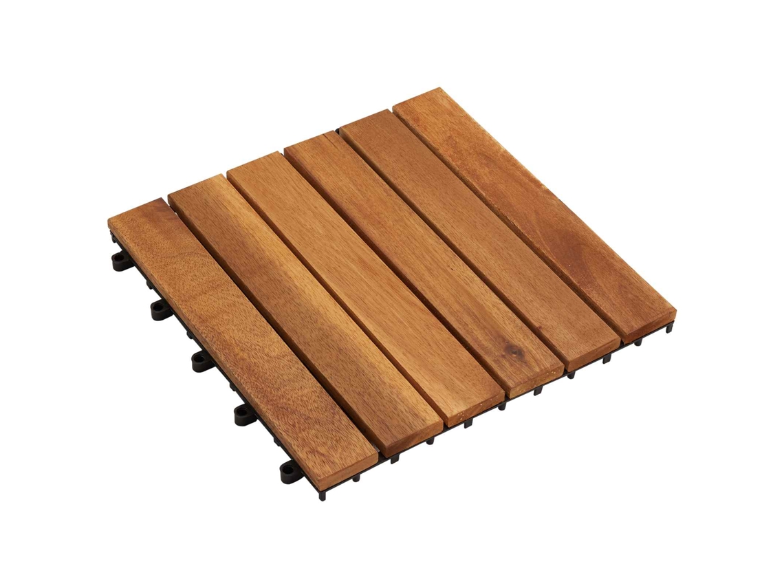 Vidaxl Telha De Deck 20 Unid. Castanho 30 X 30 Cm Madeira De Acácia
