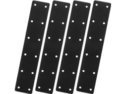 Nuobesty Conjunto De 4-placas Conexão Metálicas Pretas Para Móveis E Prateleiras, Acabamento Em Aço Sem Rebarbas, Fácil