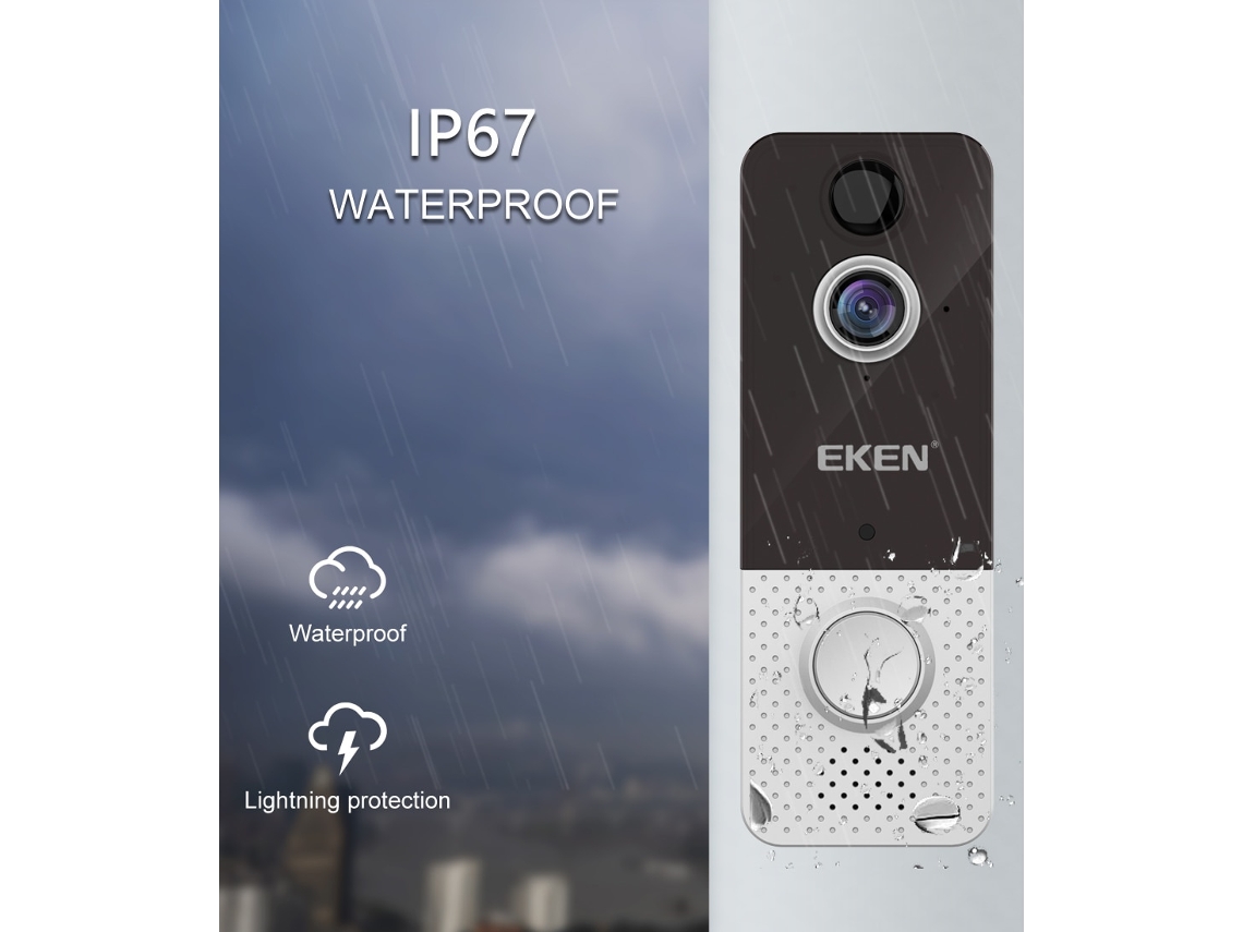 Lurelia Videoporteiro Inteligente, 1080p, Wi-fi, Visão Noturna, Sensor Pir, Sem Fios, Cartão Sd, Uso Residencial