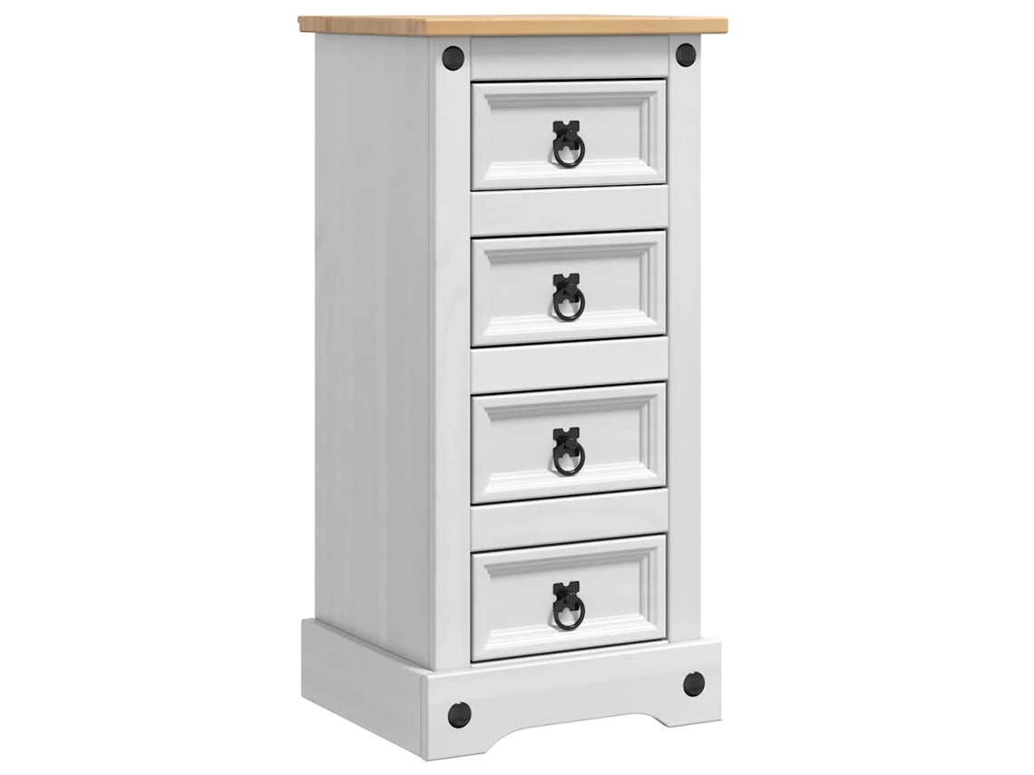 Cabeceira de cama com gaveta branca 35 x 32,5 x 74 cm - Exclusiva da Maison