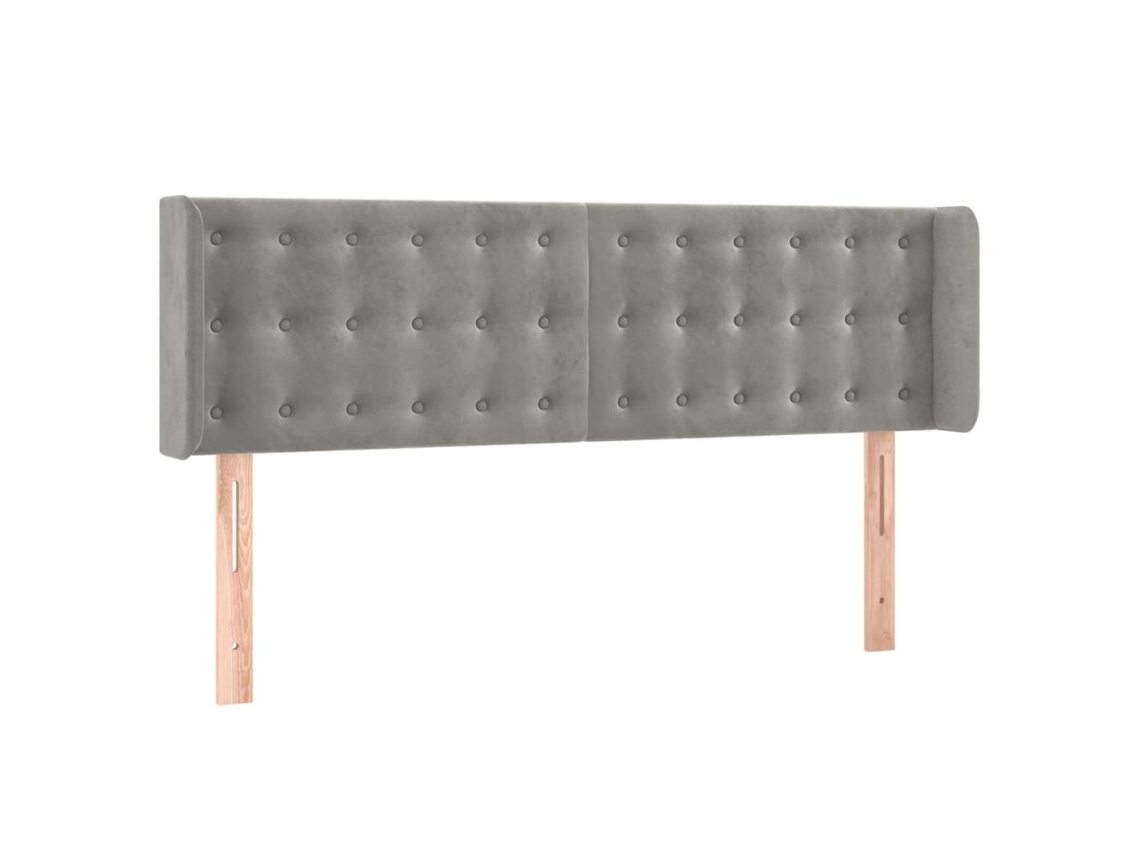 Cabeceira de Cama com Abas Veludo Cinzento Claro MAISON EXCLUSIVE (147x16x78 cm)