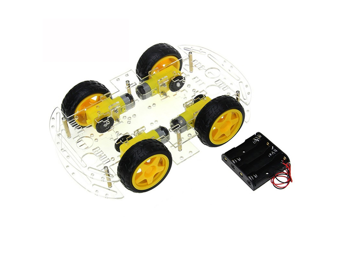 Kit de Carro Robô 4wd com Chassi de Acrílico | S/MARCA