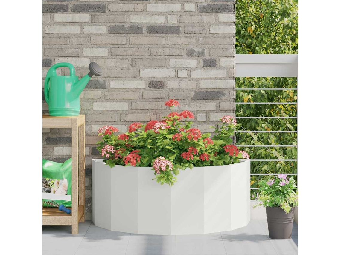 Vidaxl Floreira Branco 90 X 45 X 35 Cm Aço