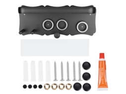Suporte de Parede para Secador de Cabelo Organizador Preto