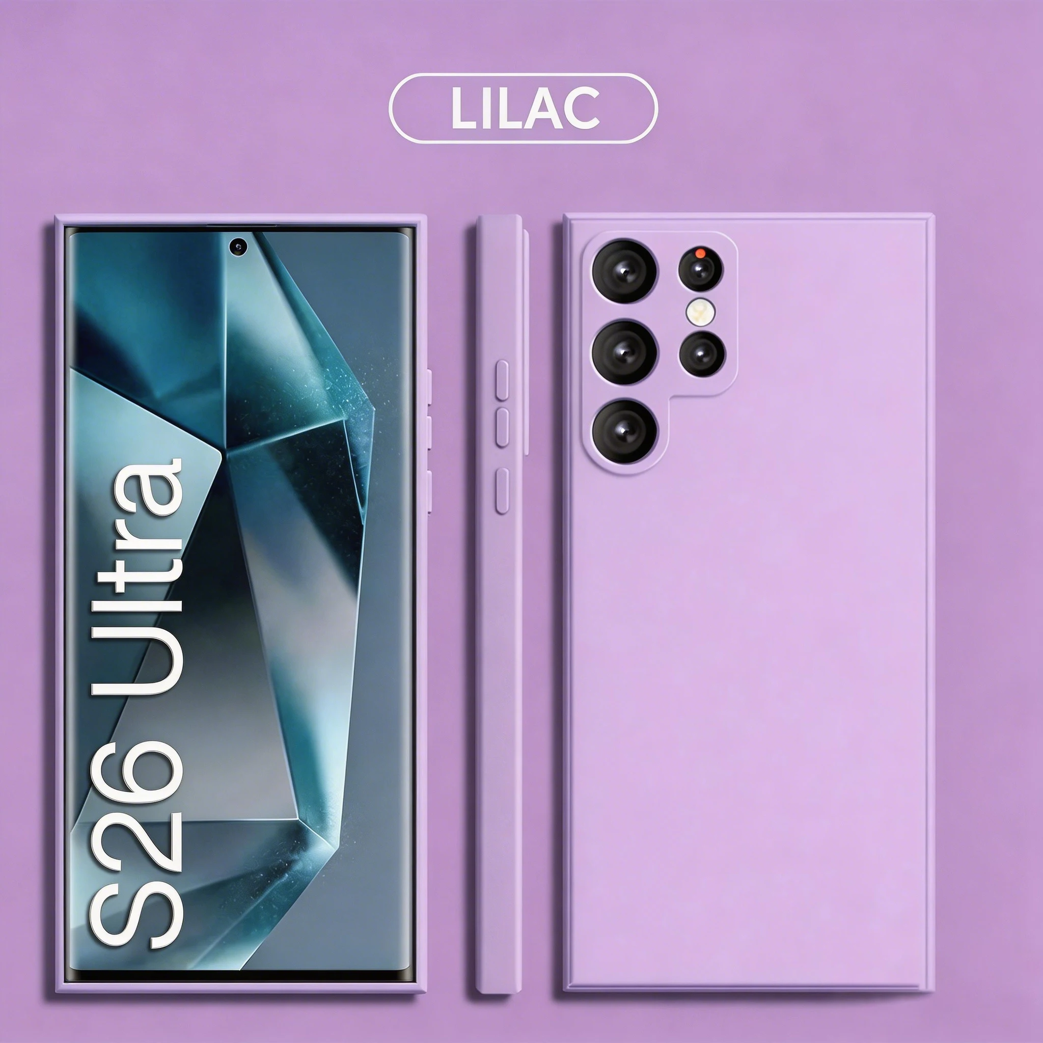 Capa Líquida Quadrada (roxa) Para Samsung Galaxy S25 Com Proteção Para A Câmera.
