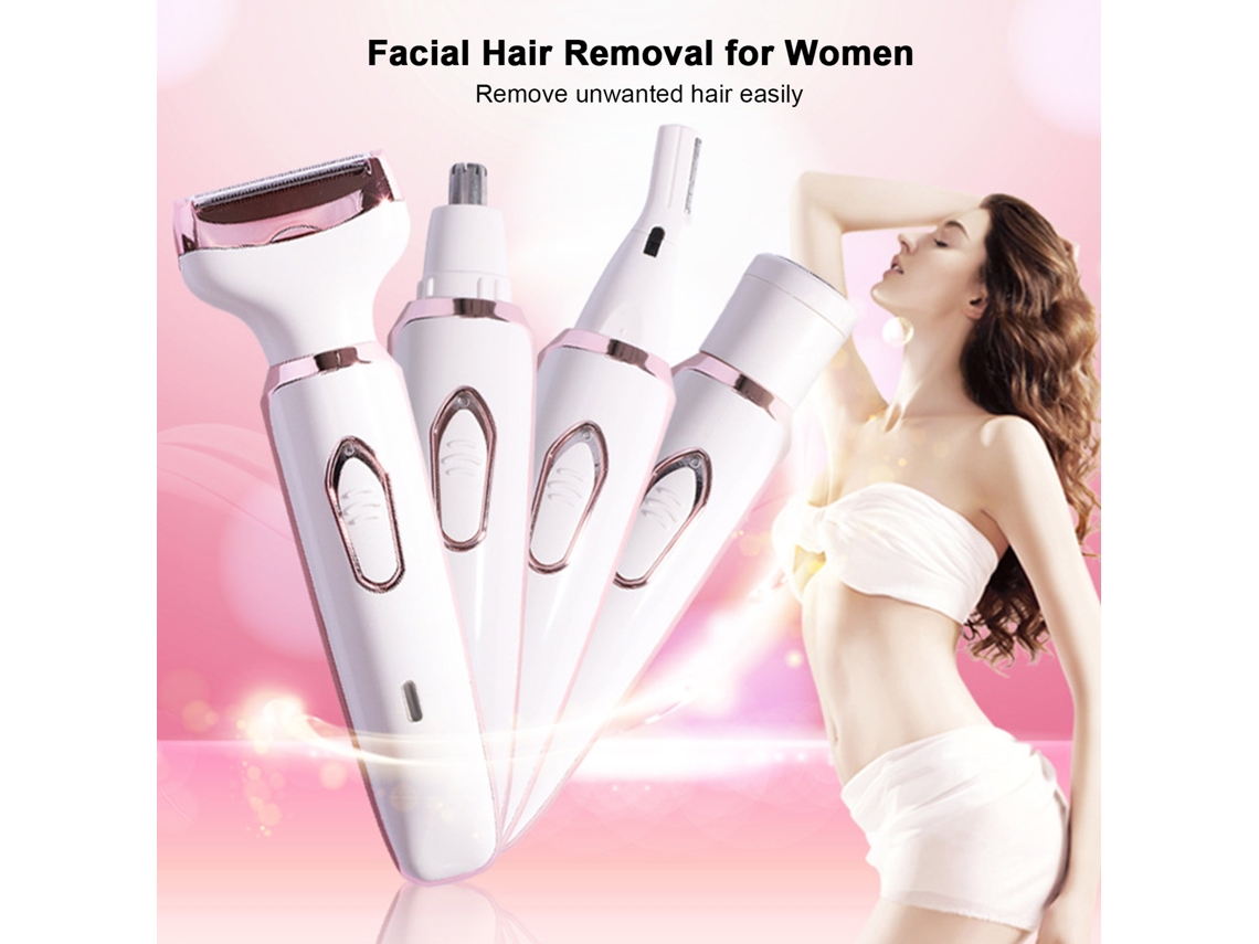 Depiladora 4 Em 1 Recarregável Para Mulheres Faciais E Corporais