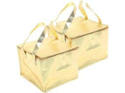 Saco Térmico Isolado com Zíper, Conjunto de 2 Peças Saco de Alimentos Frios Multiuso Dobrável para Viagem, Compras, Camping e Uso Diário GOKOCO