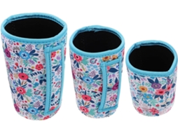 Conjunto De 3 Copos Reutilizáveis Com Alça Térmica Para Café Gelado E Proteção Contra Calor.