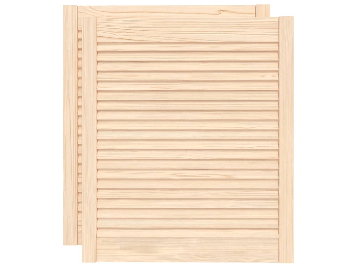 Portas de Roupeiro 2 Peças com Cego Pinho Maciço Design MAISON EXCLUSIVE