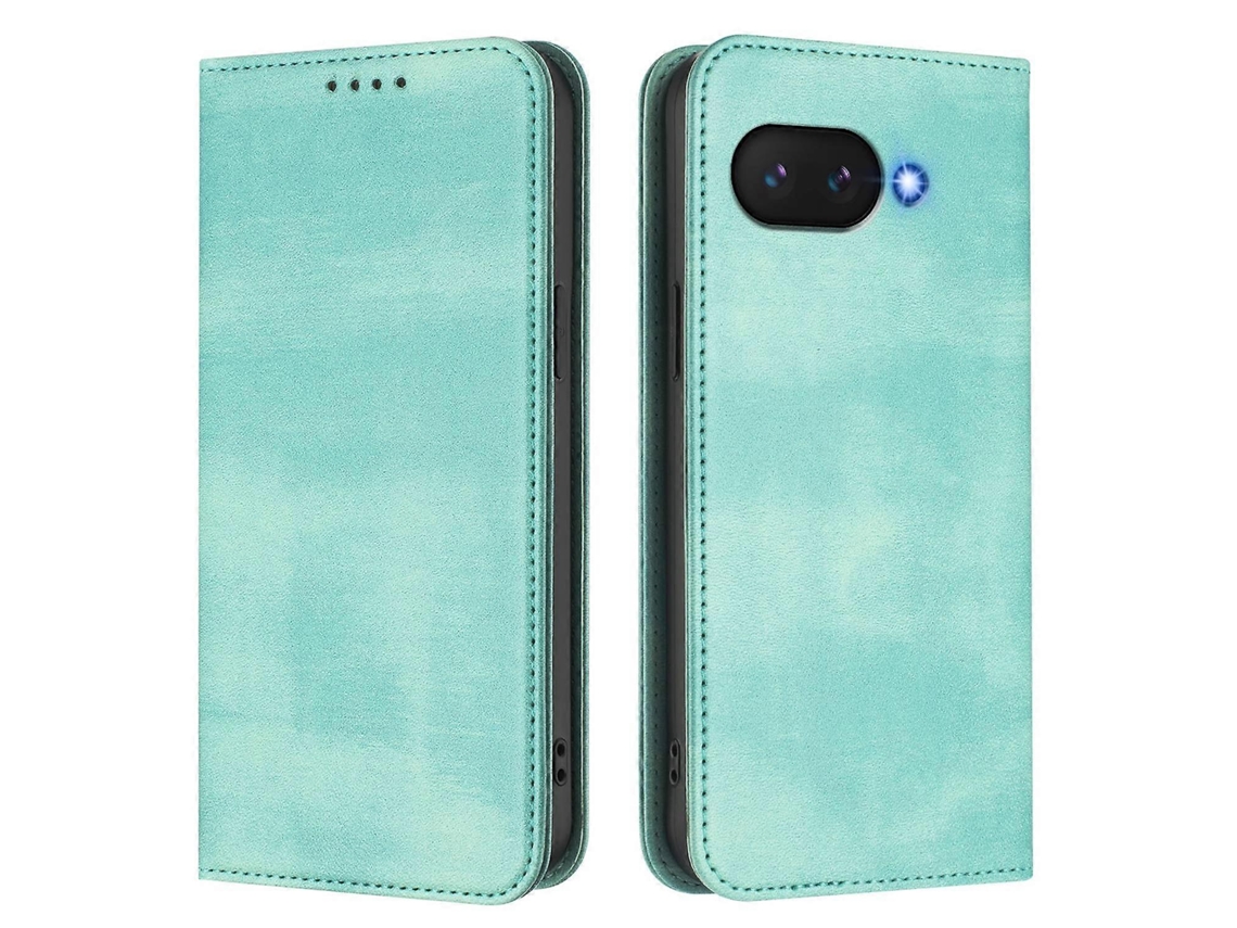 Capa Tipo Carteira Para Google Pixel 9a Com Textura Retrô E Bloqueio Rfid Em Couro