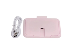Aquecedor de Lenços Úmidos Usb Portátil com Temperatura Constante para Bebê Casa Carro Rosa