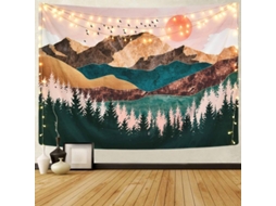 Manta Paisagem Natural Montanha Floresta Por Do Sol Tecido Decoração De Parede Interior Exterior 51,2x59,1 Polegadas