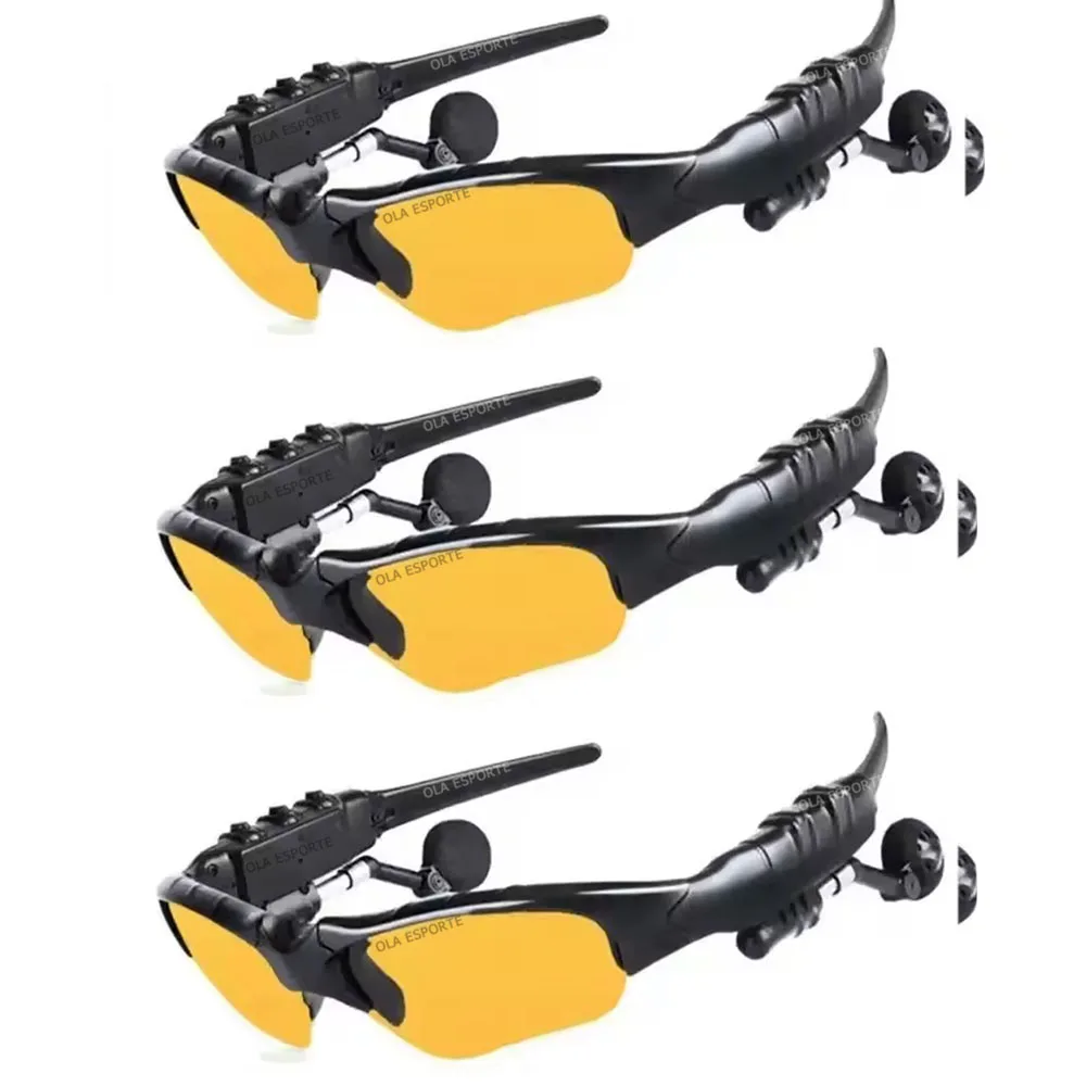(3 Amarelos) Óculos De Áudio Bluetooth Inteligentes, Adequados Para Ciclismo, Esportes Ao Ar Livre, Som Surround E Chamadas.