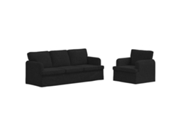 Maison Exclusive - Conjunto De Sofás 2 Unid. Preto Tecido