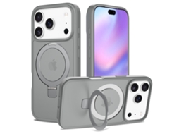 Capa Para Iphone 17 Pro Com Suporte, Proteção Contra Quedas, Cinza Escuro