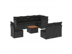 Garden Sofa Set, Garden Sofa Sets Vidaxl Preto Rattan / Vime (n/a)