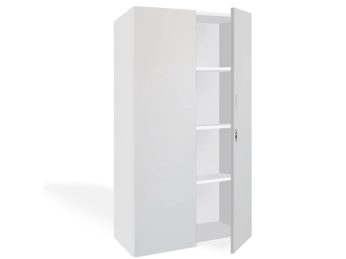 Armário de arquivo com portas. 4 prateleiras. 160 x 90 x 40 cm. Branco. OFILIKE