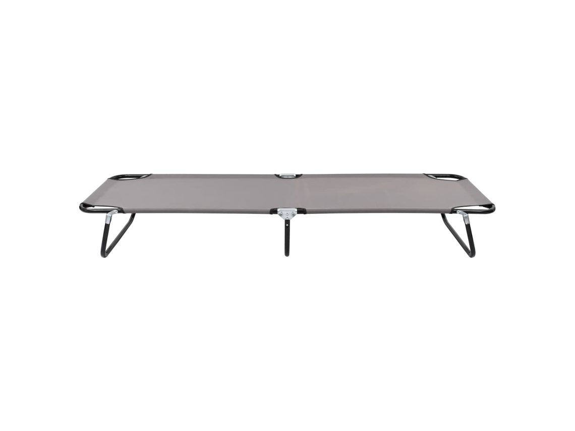 Vidaxl Espreguiçadeira/cama Dobrável Aço Cinzento