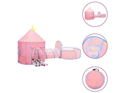 Vidaxl Tenda De Brincar Infantil Com 250 Bolas 301x120x128 Cm Rosa