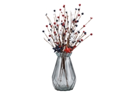 Decoração de dia da independência dos eua com flor artificial vermelha branca e azul LAXISCREED