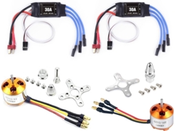 Kit com 2 Motores Brushless Outrunner 2212 1400kv/2200kv com 10t/6t + Esc 30a SFUSHOS