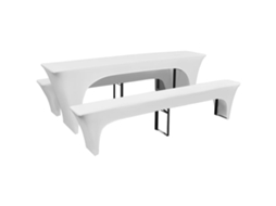 Conjunto 3 Capas Para Mesa E Bancos De Bar, Branco 220 X 50 X 80 Cm