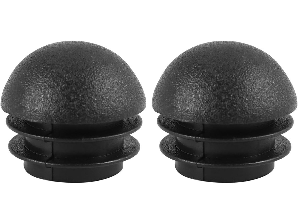 2 Peças De Insertos Tubo Redondo Plástico Com 25mm Diâmetro, Tampas Cegas Pretas