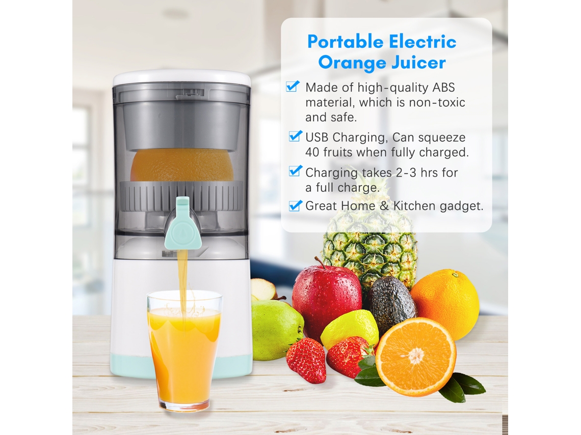 Espremedor Elétrico de Suco Portátil Sem Fio Usb para Laranja Limão Citrus Extração Automática S/MARCA