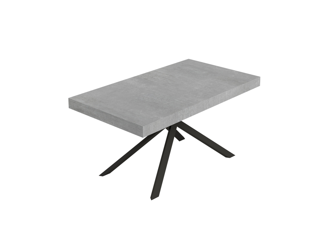 Mesa Extensível Niket 160/244x80 Cm Concreto Pernas Antracite Itamoby