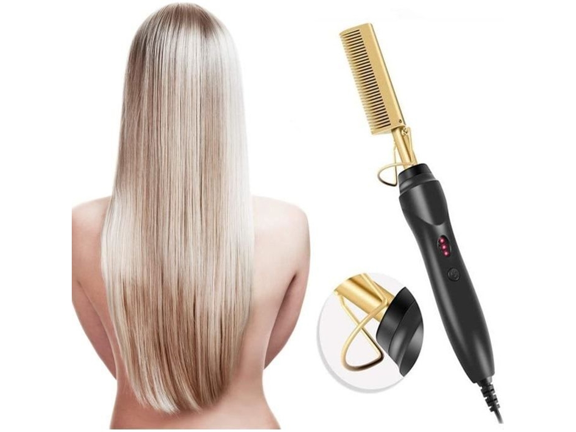 eTakin® Pente elétrico alisador de cabelo pente alisador modelador de cabelo escova modeladora aquecimento pente quente bros de cabelo S/MARCA