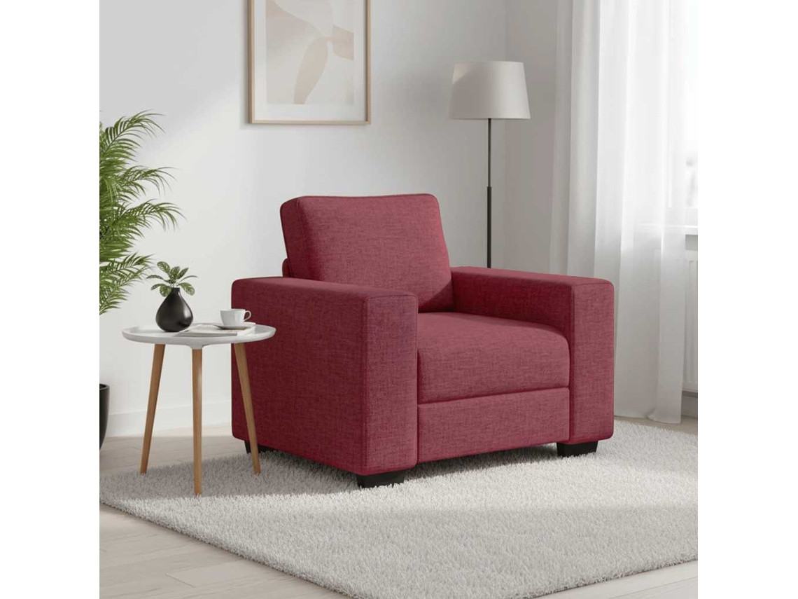 Vidaxl Poltrona 100x77x82 Cm Tecido Vermelho Tinto