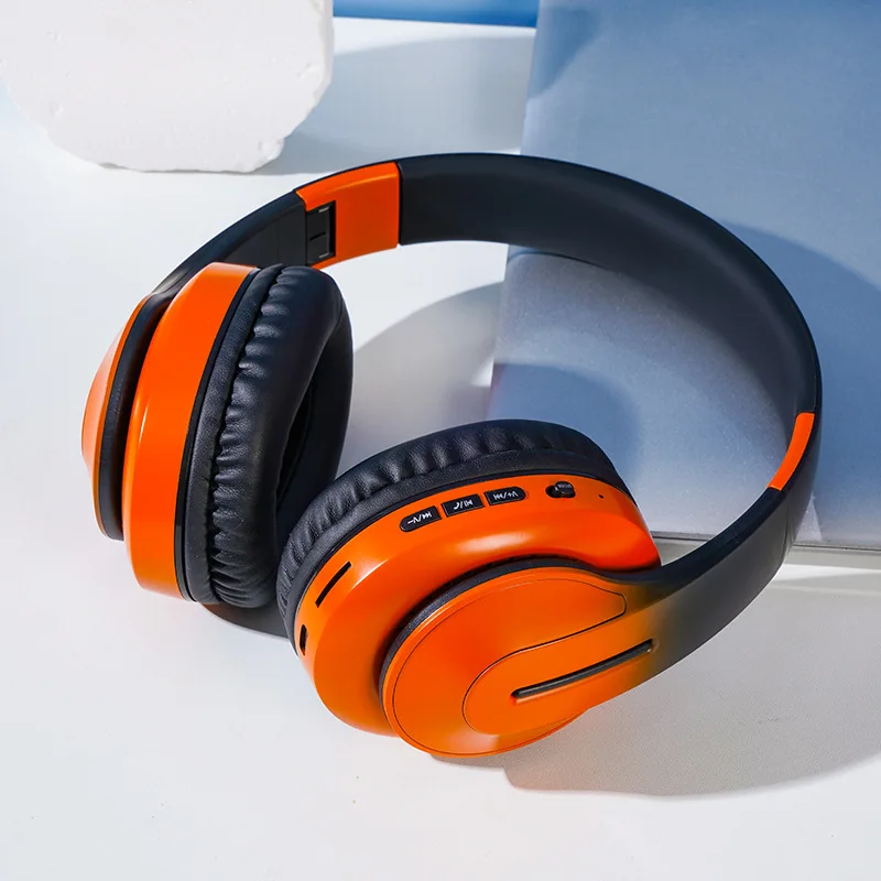 Fones De Ouvido Bluetooth (laranja-avermelhado), Estéreo Duplo, Sem Fio, Com Cores Em Degradê Para Jogos.