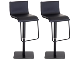 Conjunto de 2 bancos de bar em imitação de pele Limon preto/preto CLP