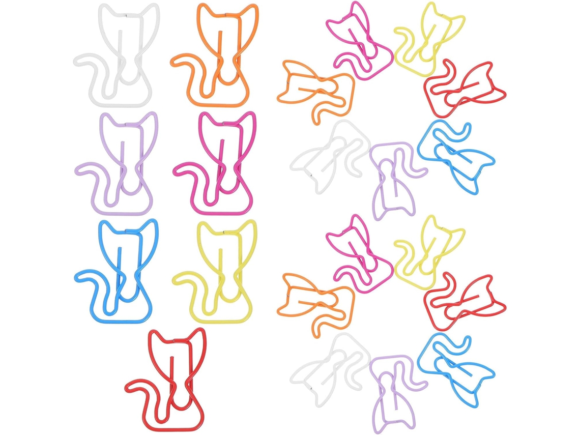 50 alfinetes em formato de gato, joias de metal, duráveis e versáteis para trabalhos criativos de papelaria, sem uso.