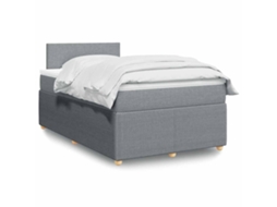 Vidaxl Cama Boxspring Com Colchão 120x190 Cm Tecido Cinzento-claro